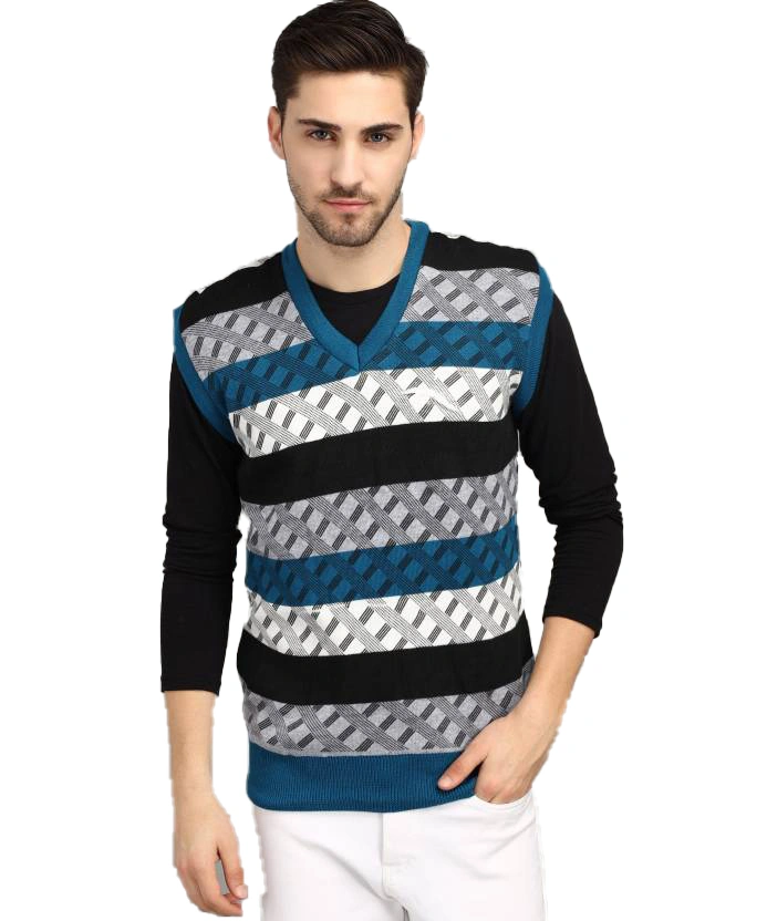 Anixa Men's Patterned Knitted Half Sweater navy -0