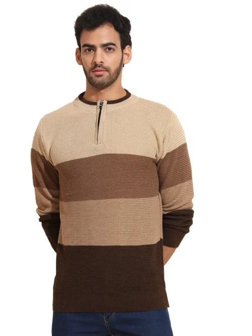 Anixa Men's Half Zip Sweater brown -0