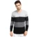 Anixa Men's V-Neck Striped Knitted Sweater black -0