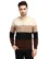 Anixa Men's V-Neck Striped Knitted Sweater light brown -0