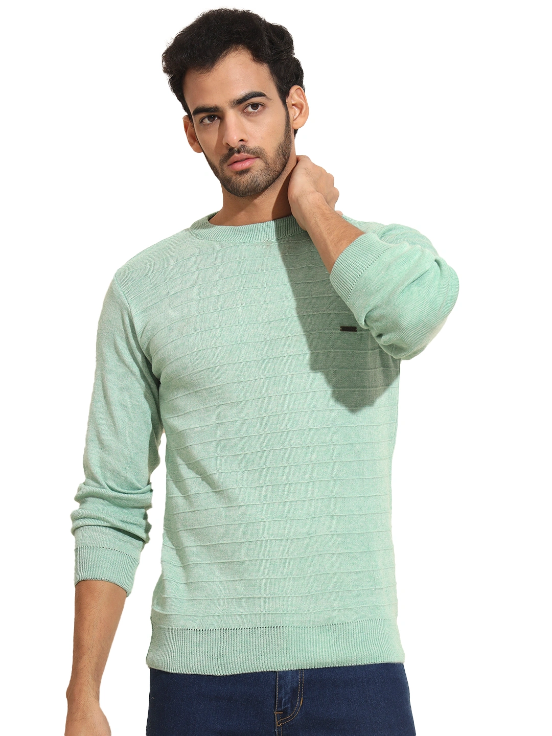Anixa Men's Plain Full Sleeve Sweatshirt green -1