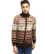 Anixa Men's Striped Full Zip Sweater coffee - 0