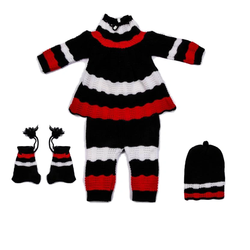 Anixa Kids 4 Piece Woolen Sweater Set black