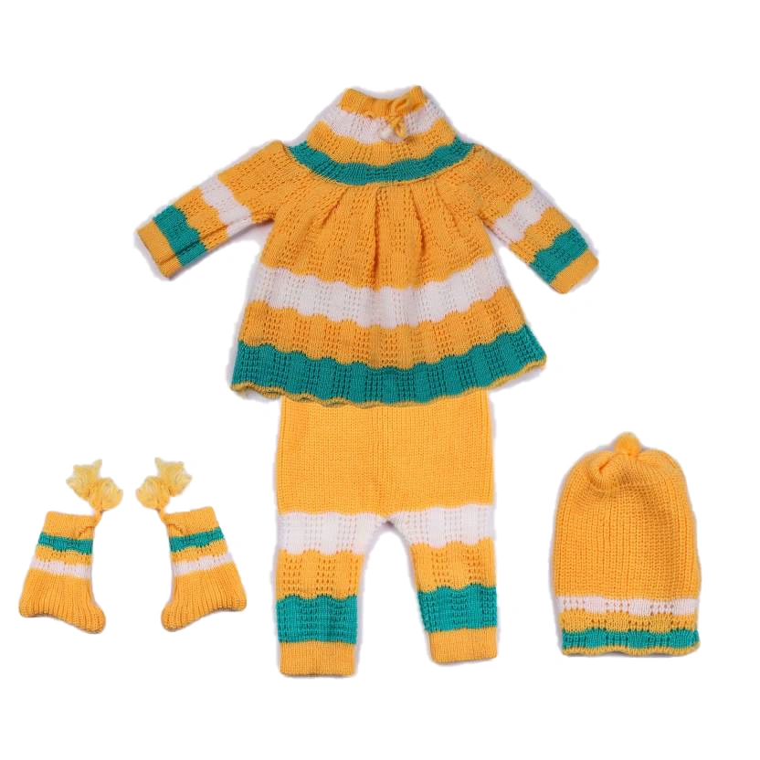 Anixa Kids 4 Piece Woolen Sweater Set orange