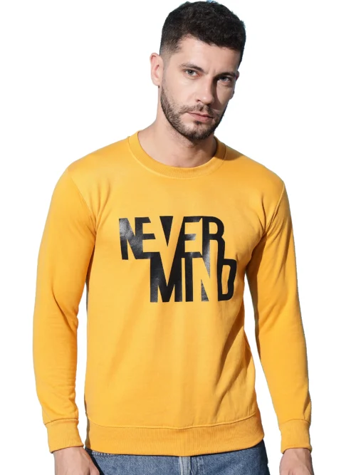Anixa Men's Nevermind Printed Sweatshirt yellow -1