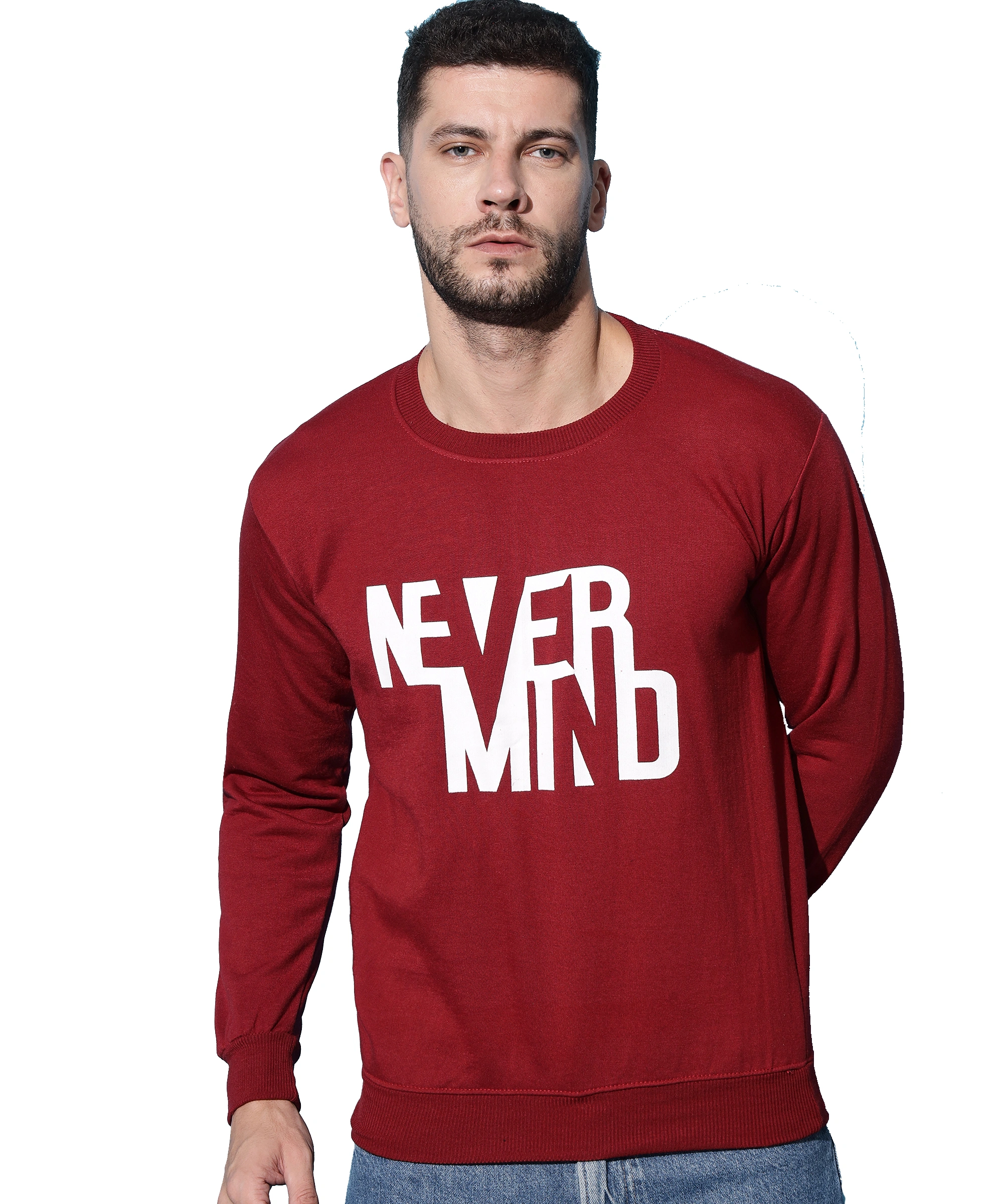 Anixa Men's Nevermind Printed Sweatshirt maroon -1