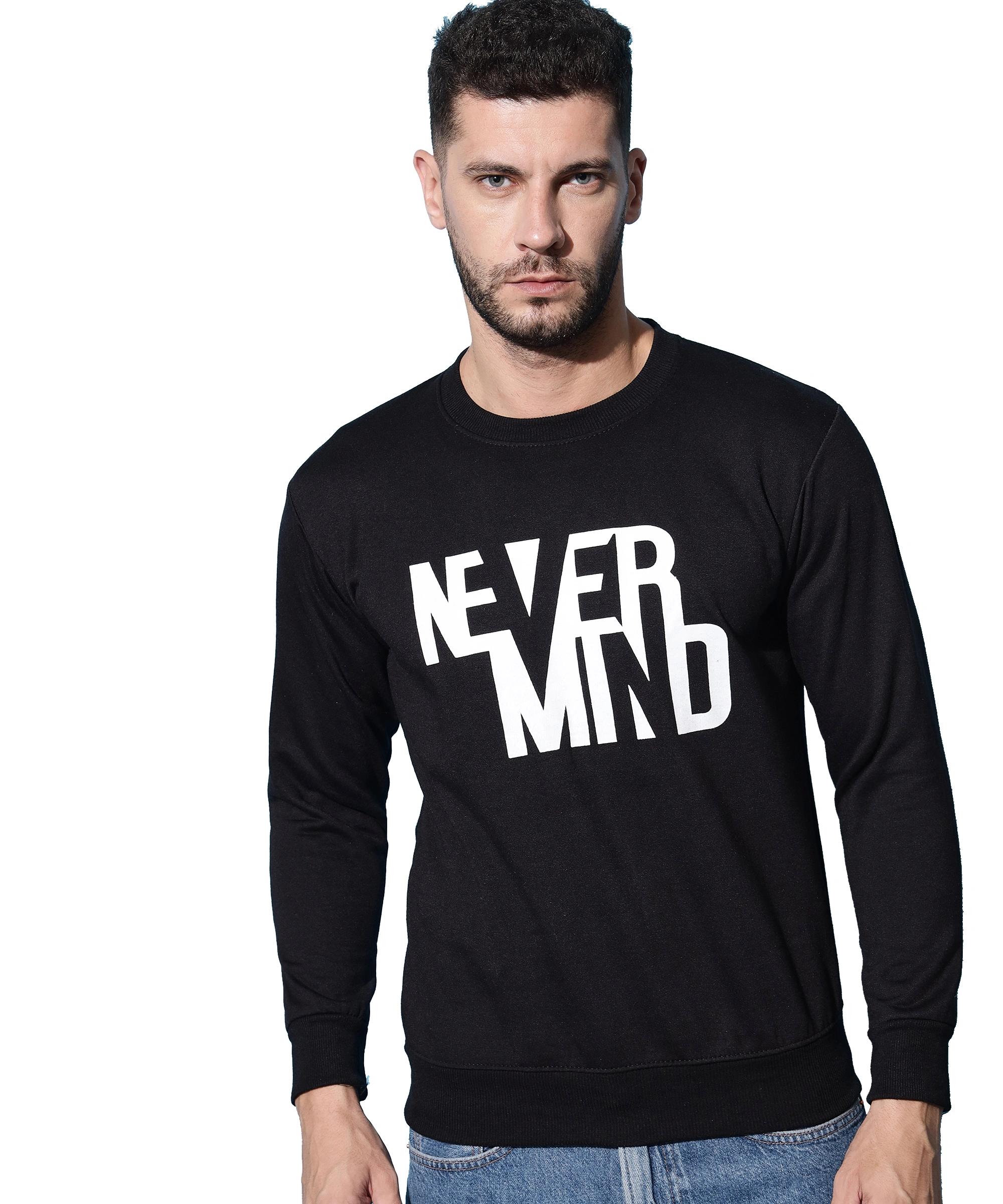 Anixa Men's Nevermind Printed Sweatshirt black -1
