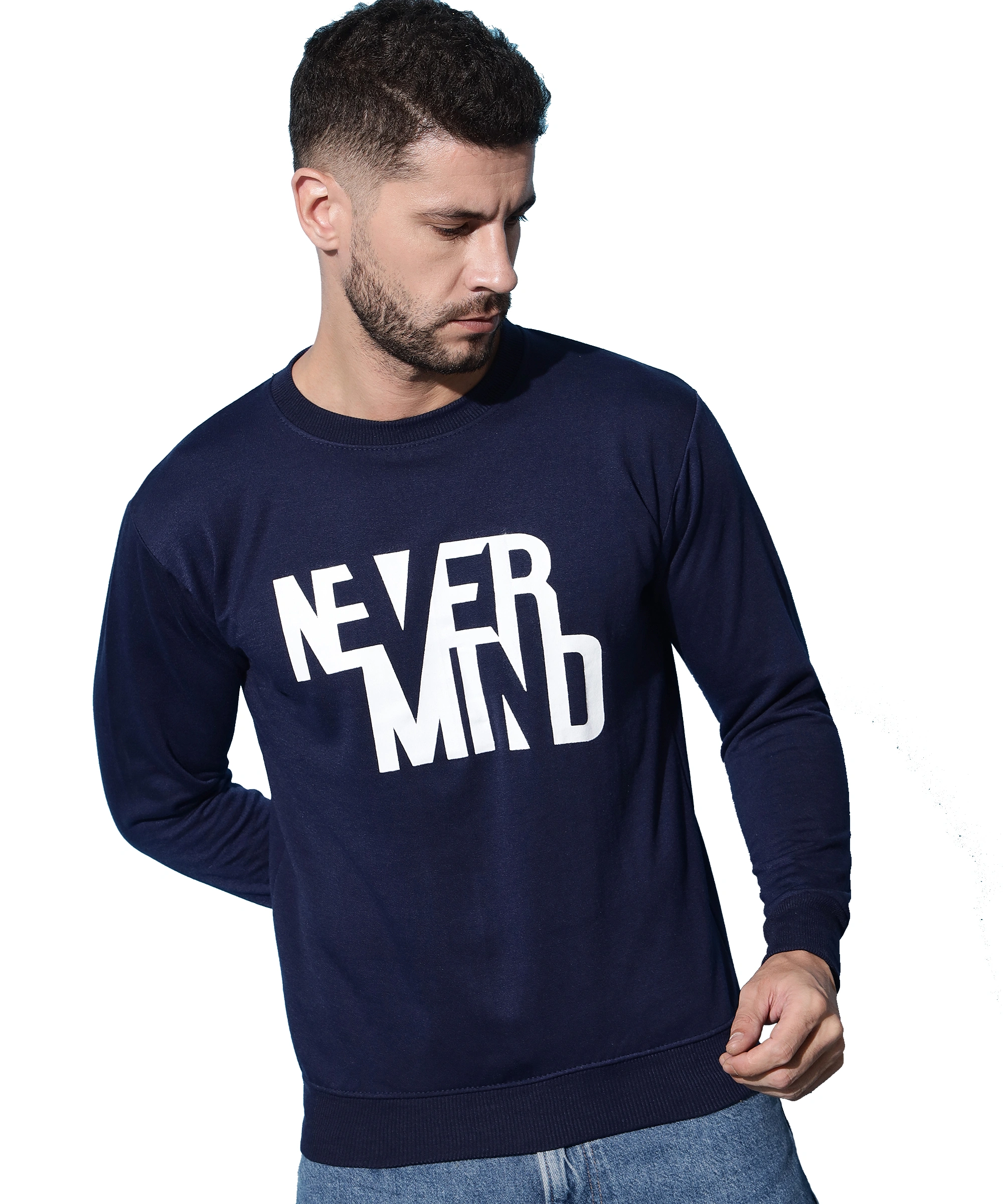 Anixa Men's Nevermind Printed Sweatshirt navy -1