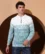 Anixa Men's Textured Half Zip Collared Sweater green -5