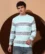Anixa Men's Striped Knitted Sweater sky -8