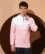 Anixa Men's Textured Half Zip Collared Sweater pink -6
