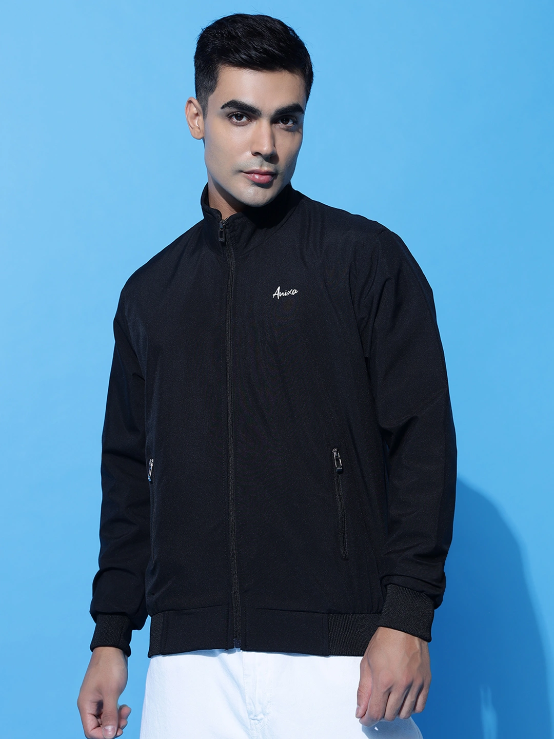 Anixa Men's Plain Windcheater Jacket black 3