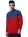Anixa Men's Textured Round Neck Sweater Blue-2