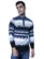Anixa Men's Striped Button Neck Knitted Sweater blue -3