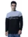 Anixa Men's Textured Round Neck Sweater GreyBlack-2