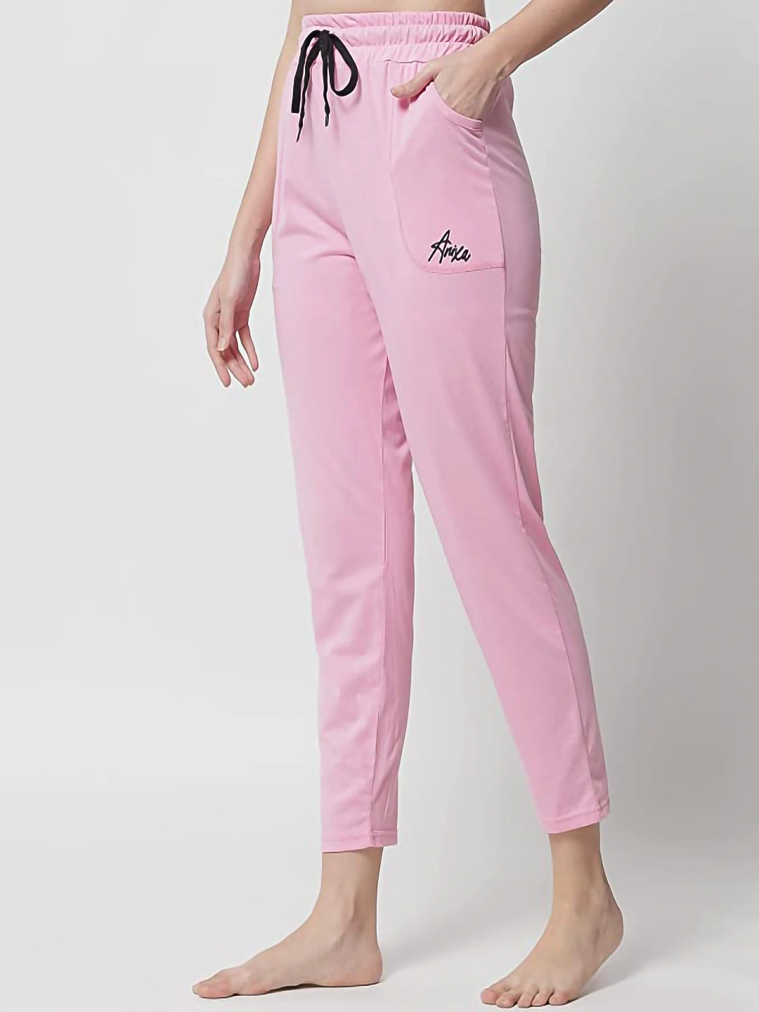 Anixa Women's Plain Cotton Pyjama LPINK-03