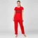 Anixa Women's Star Printed Cotton Nightsuit Red 1