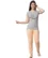 Anixa Women's Plain Pyjama Cotton Nightsuit Grey Peach 1