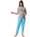 Anixa Women's Plain Pyjama Cotton Nightsuit Grey Green 6