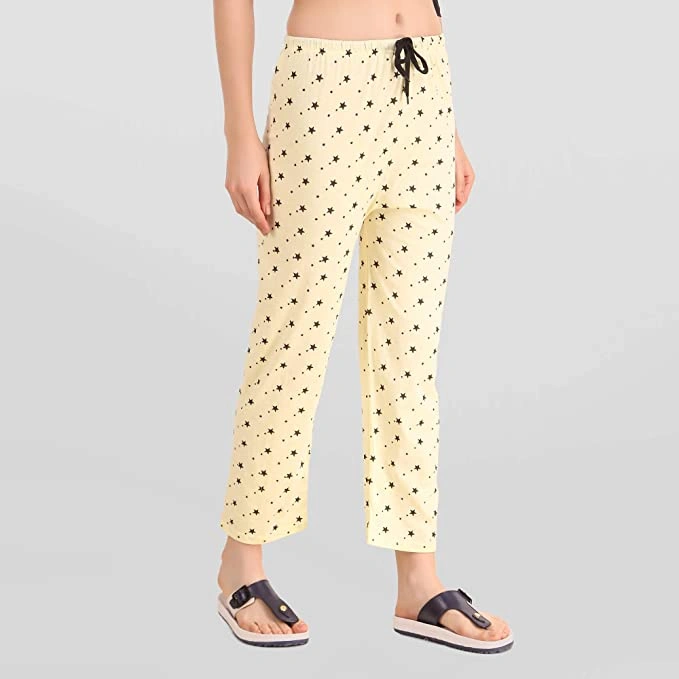 Anixa Women's Printed Cotton Pyjama Light yellow 5