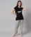Anixa Women's Printed Cotton Nightsuit Black Grey 1