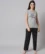 Anixa Women's Printed Cotton Nightsuit Grey Black 1