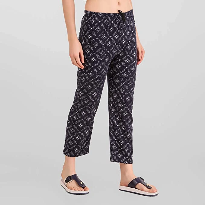 Anixa Women's Printed Cotton Pyjama Navy 5