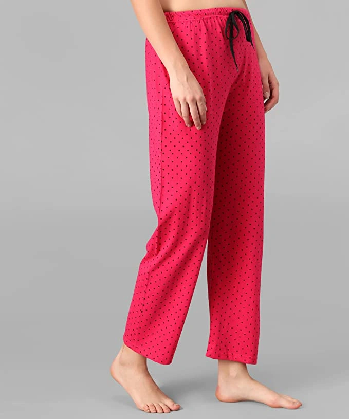 Anixa Women's Star Printed Cotton Pyjama Pink 3