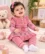 Anixa Girls 2 Piece Woolen Sweater Set Pink -1