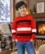 Anixa Kids Woolen Printed Sweater Red-1