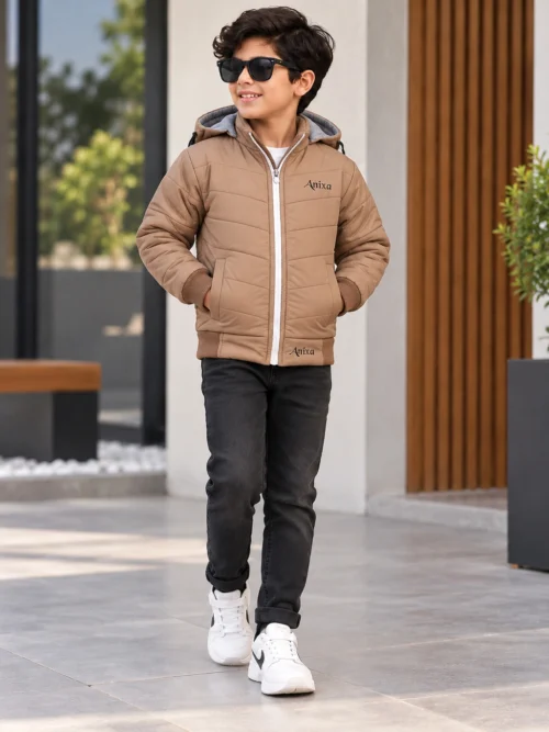 Anixa Boys Plain Winter Jacket Skin -1
