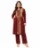 Anixa Women's Winter Woolen Patta Printed Suit Maroon-1