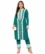 Anixa Women's Winter Woolen V Strip Printed Suit Aqua Blue-1