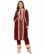 Anixa Women's Winter Woolen V Strip Printed Suit Maroon-1