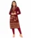 Anixa Women's Woolen Flower Printed Winter Kurti Maroon-1