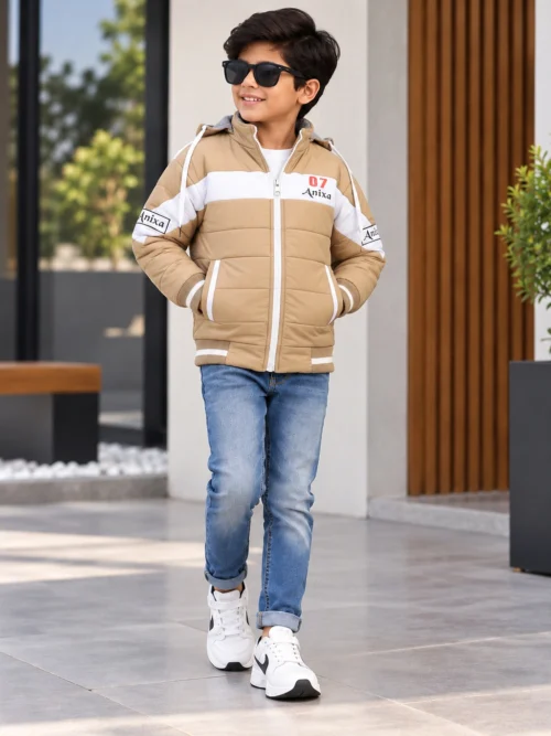 Anixa Boys Padded Winter Jacket Mustard -1