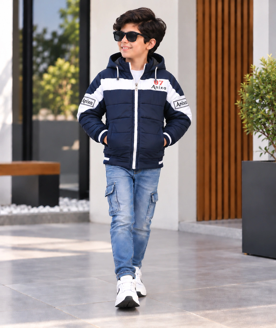 Anixa Boys Padded Winter Jacket Navy -1