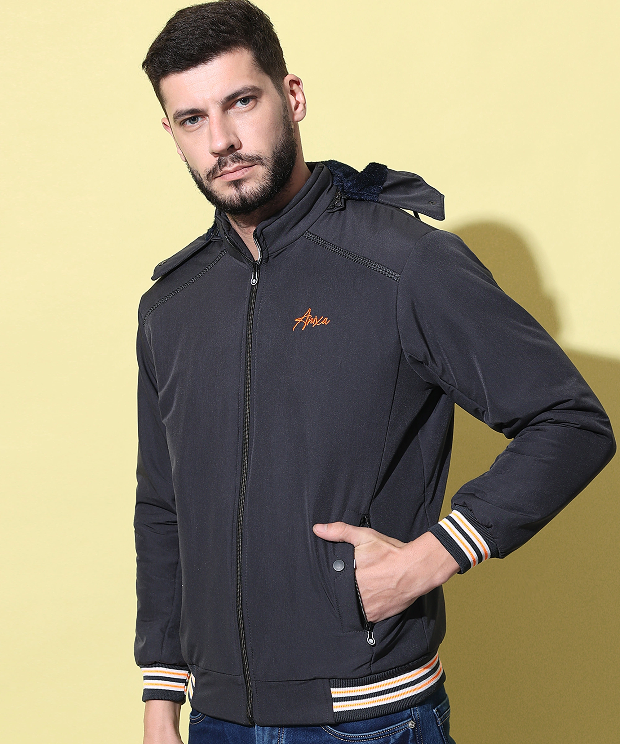 Anixa Men's Full Zip Jacket - Grey 1 Anixa Men's Full Zip Jacket - Grey 1